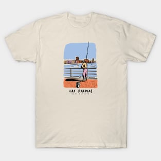 Fisherman in las palmas de Gran Canaria Canary Islands Spain travel T-Shirt